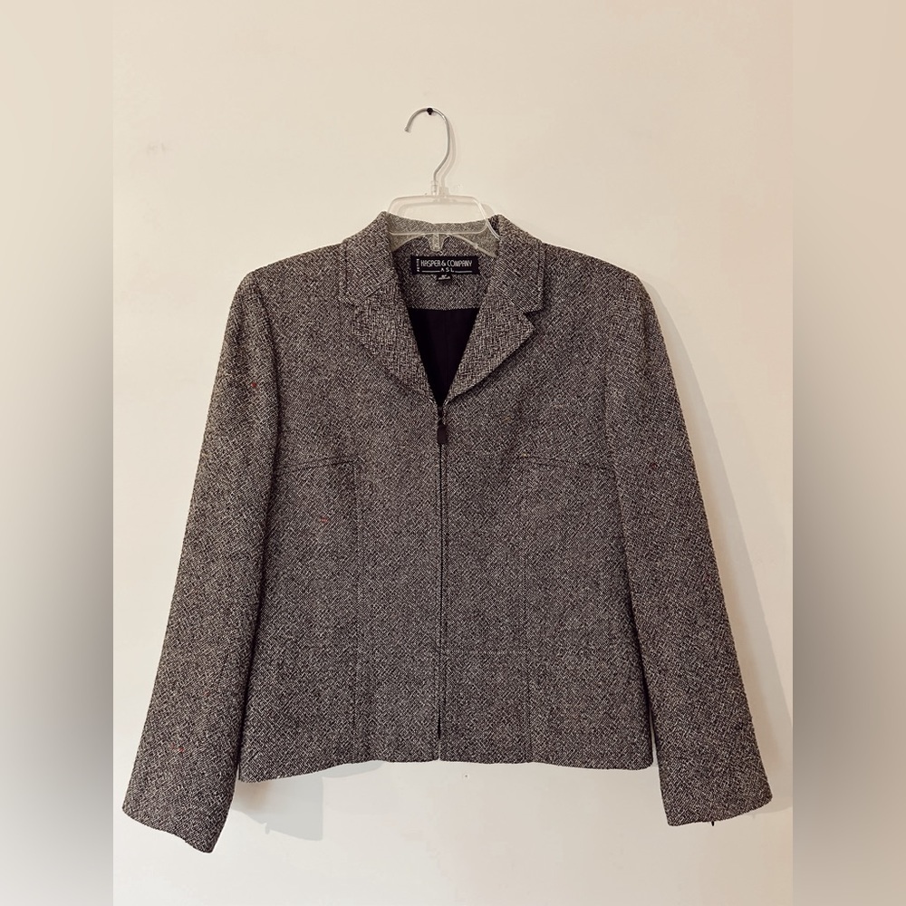 Jasper and Company ASL Petite Heathered Gray Wool Blazer, size 8P